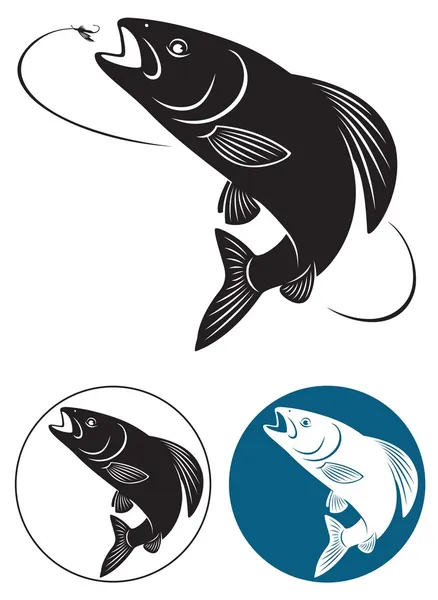Illustration of fish grayling — Stock Vector