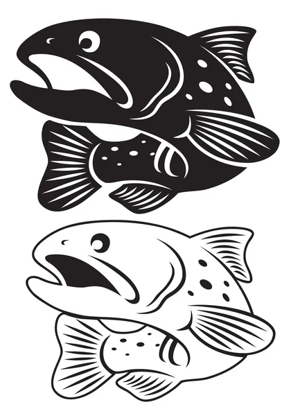 ภาพของปลาเทราท์ — ภาพเวกเตอร์สต็อก