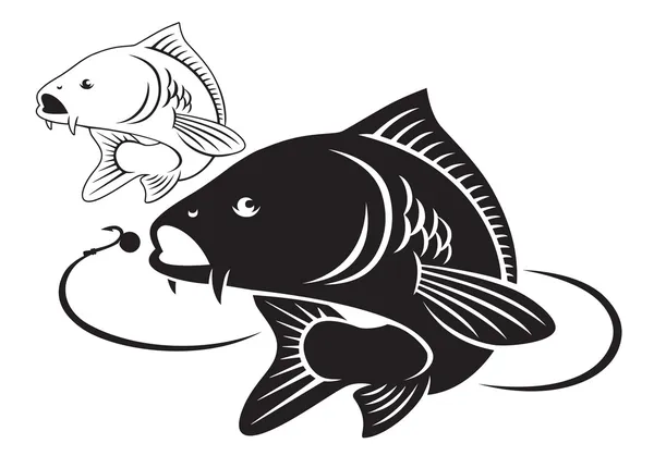 Illustration av karp fisken Stockillustration