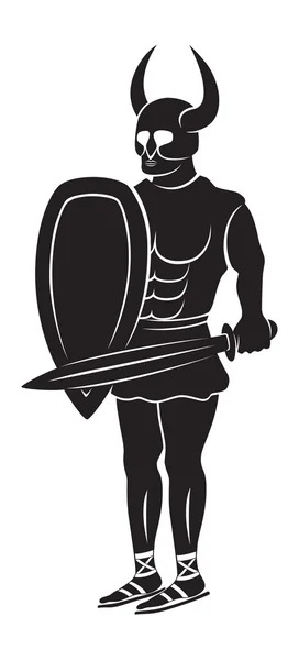 Gladiateur avec une lance — Image vectorielle