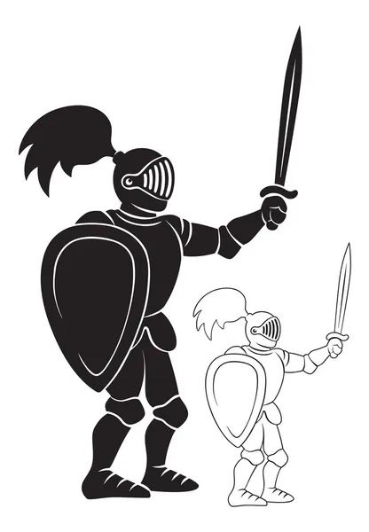 La figure montre un chevalier avec une épée — Image vectorielle