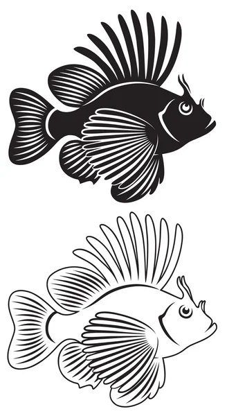 La figura muestra peces león — Vector de stock