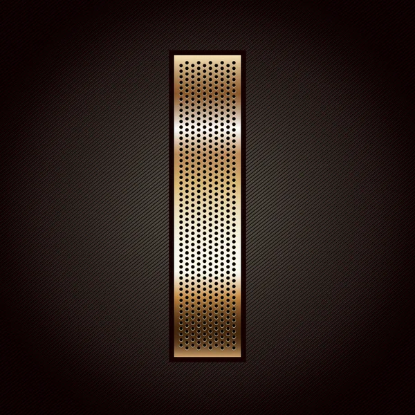 Letter metal gold ribbon - I — Stock Vector