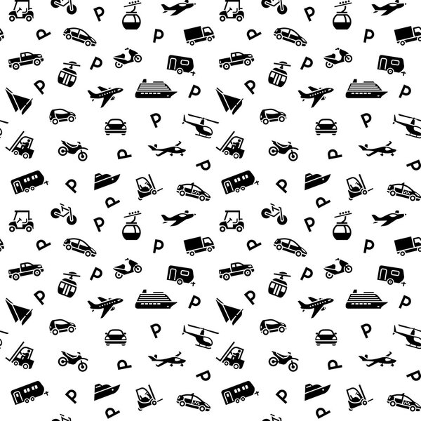 Seamless backdrop, transport icons - 10eps