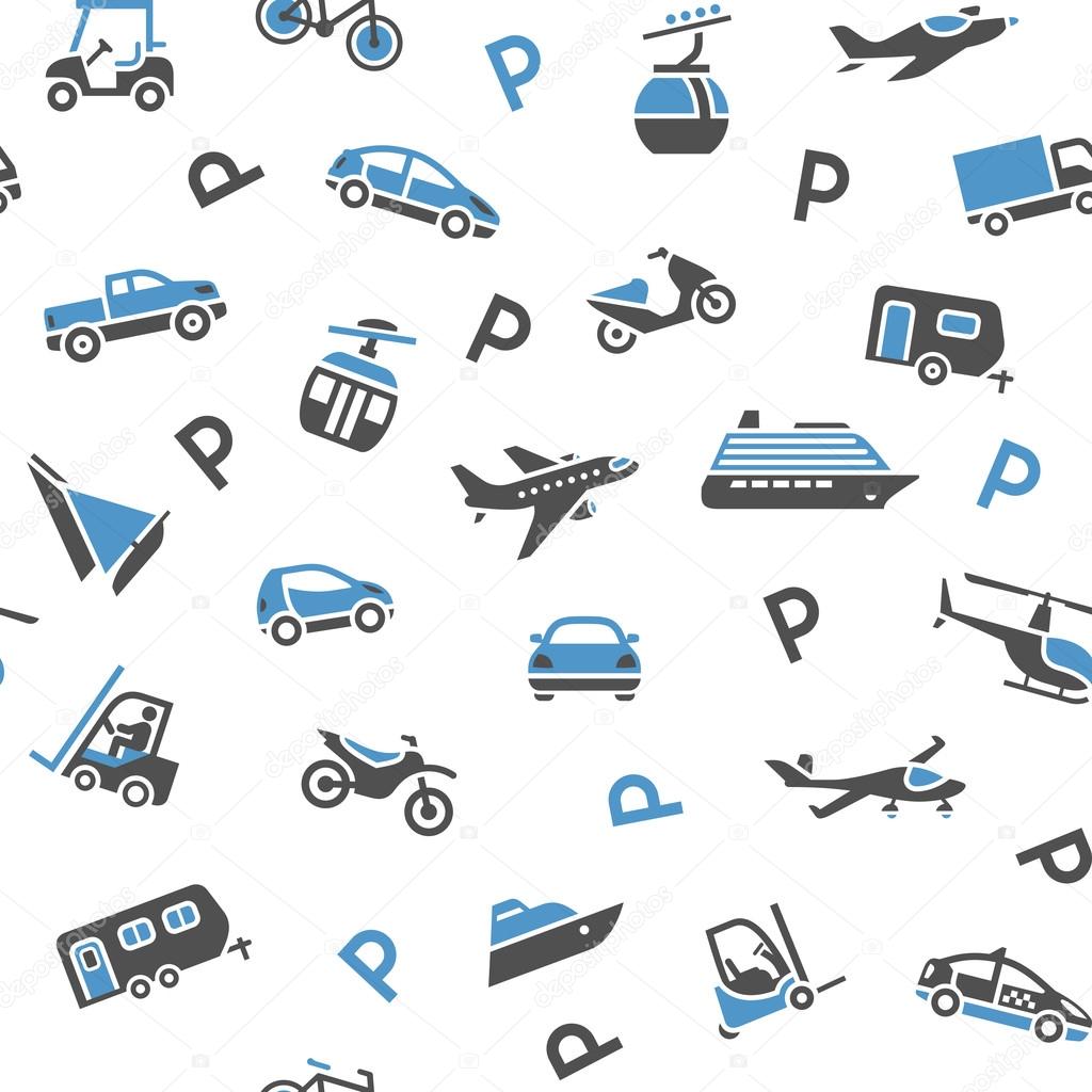 Seamless backdrop transport icons
