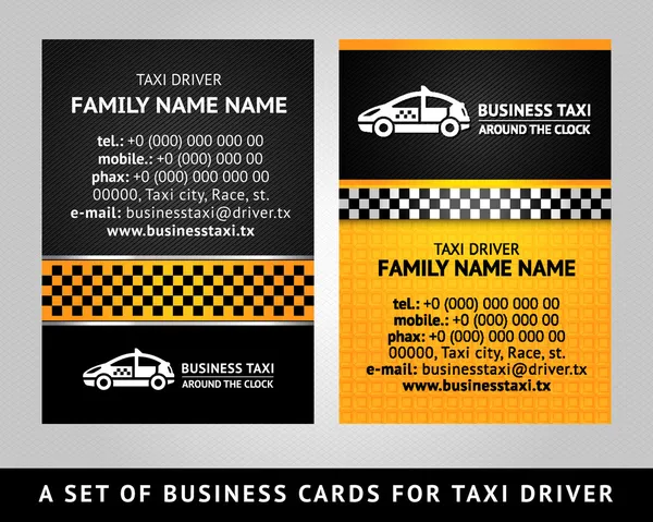 Επαγγελματική κάρτα - ταξί — Διανυσματικό Αρχείο