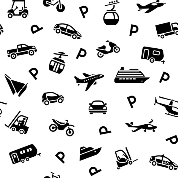 Seamless backdrop transport icons, wrapping paper — Stock Vector