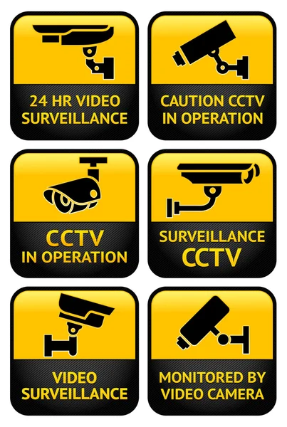 Security camera sign set — Stock Vector