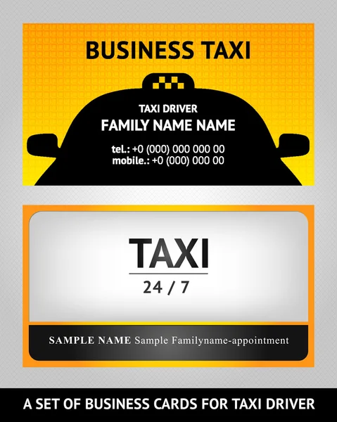 Biglietti da visita taxi - set — Vettoriale Stock