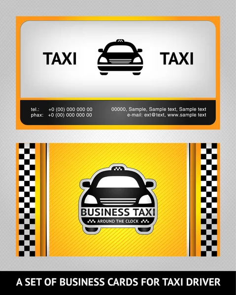 Cartões de visita conjunto de táxi — Vetor de Stock