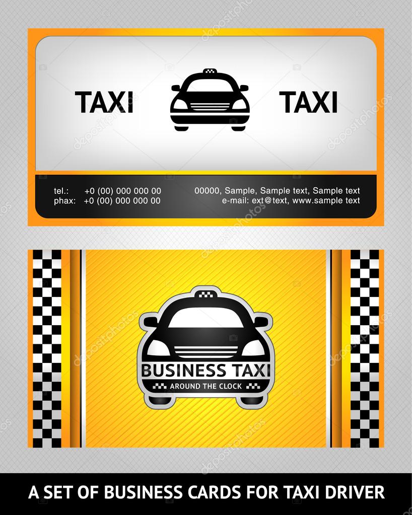 Business cards taxi set