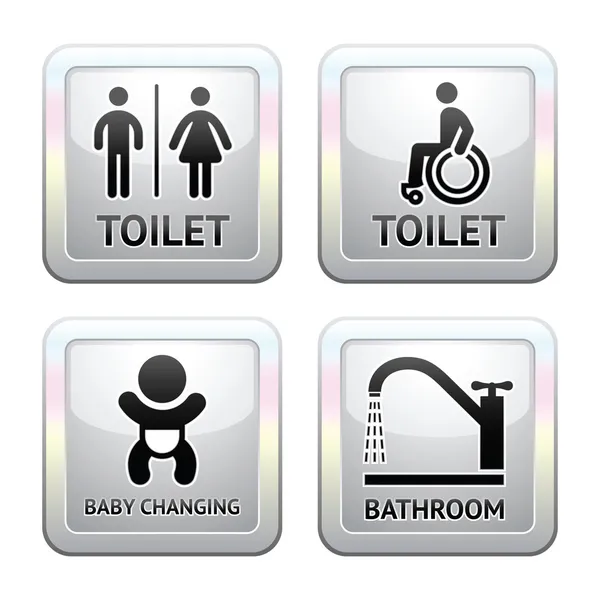 Pictogrammes de toilettes — Image vectorielle