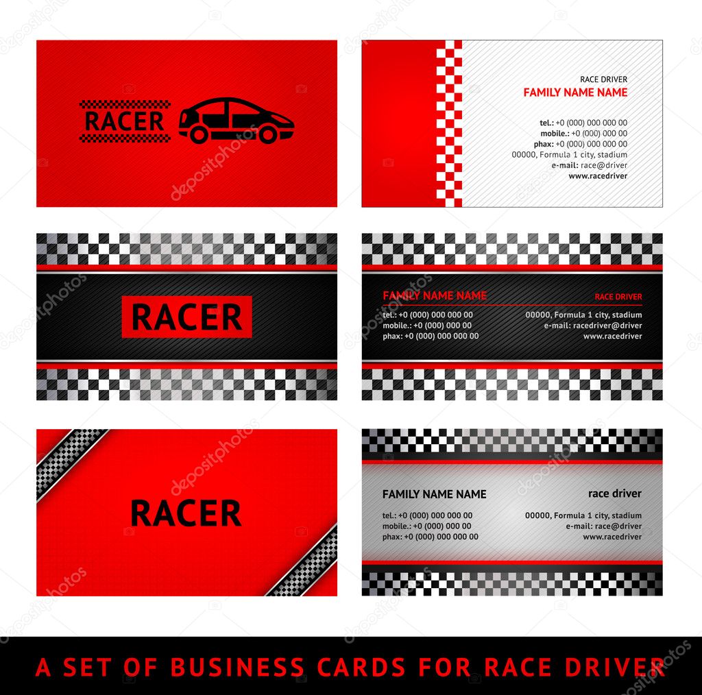 Business cards red race - first set