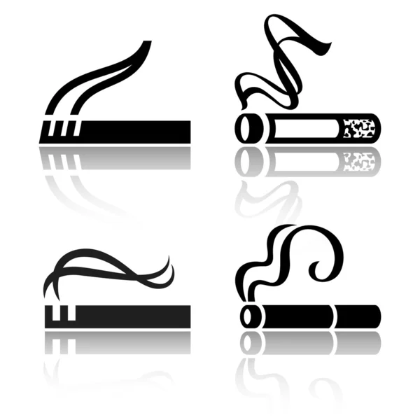 Ensemble de signes cigarettes — Image vectorielle