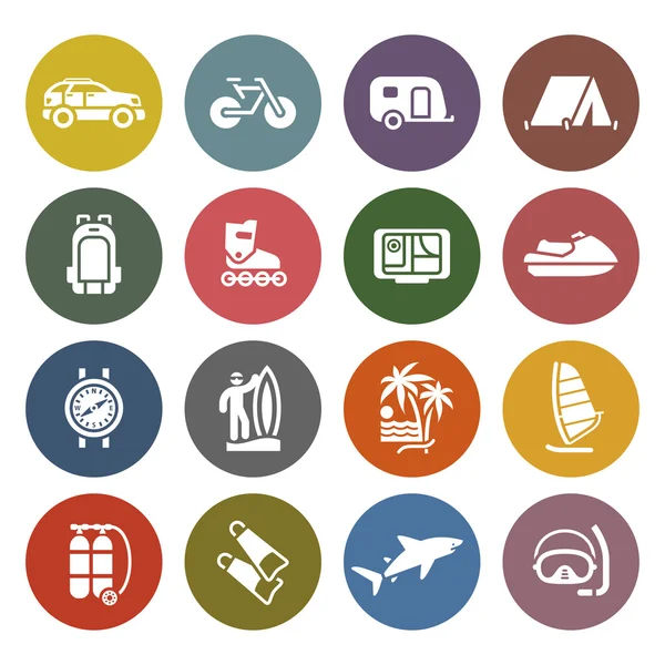 Vacation, Recreation & Travel, icons set — Stock Vector