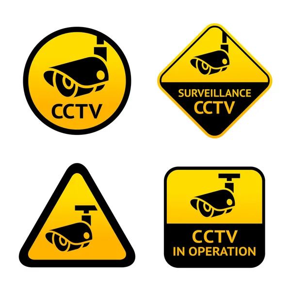 Video surveillance, set signs — Stock Vector