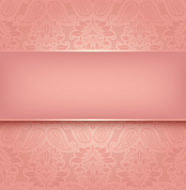 Dekoratif pembe şablon - Vektör illüstrasyonu 10eps