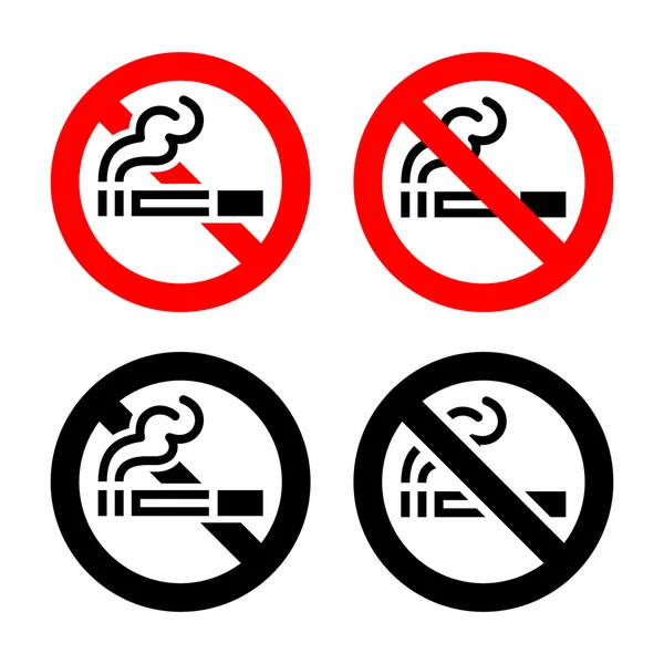 Signs set - No smoking — Stock Vector