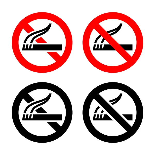 Sembolleri ayarla - Sigara içmek yasak — Stok Vektör
