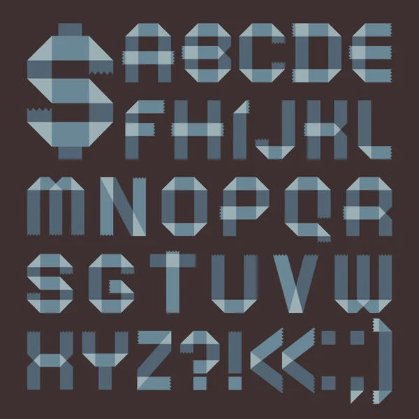 Police du scotch bleuâtre - alphabet romain — Image vectorielle