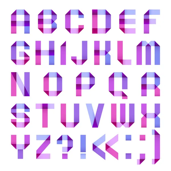 Lettres spectrales pliées de ruban de papier violet — Image vectorielle