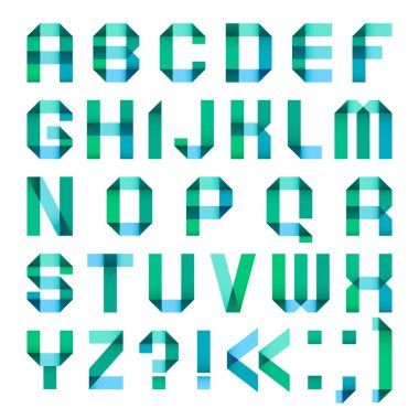 Kağıt kurdele-turkuazdan oluşan spektral harfler