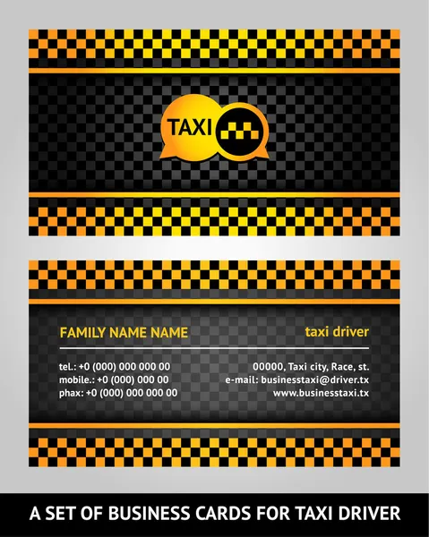 Visiting cards - taxi — Stock Vector