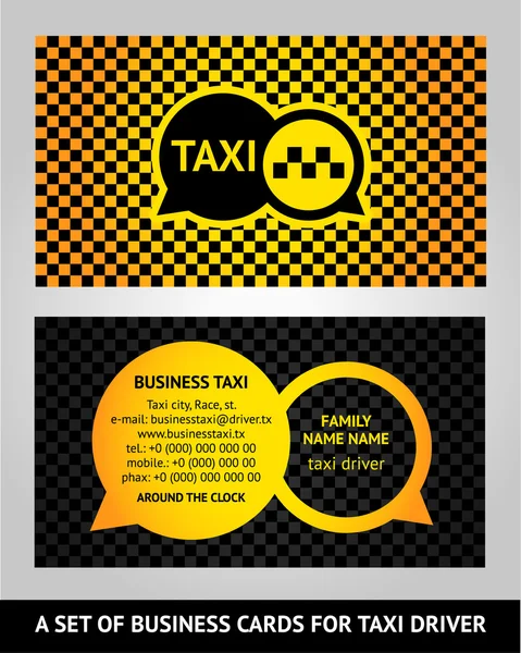 Tarjetas de visita taxi — Vector de stock