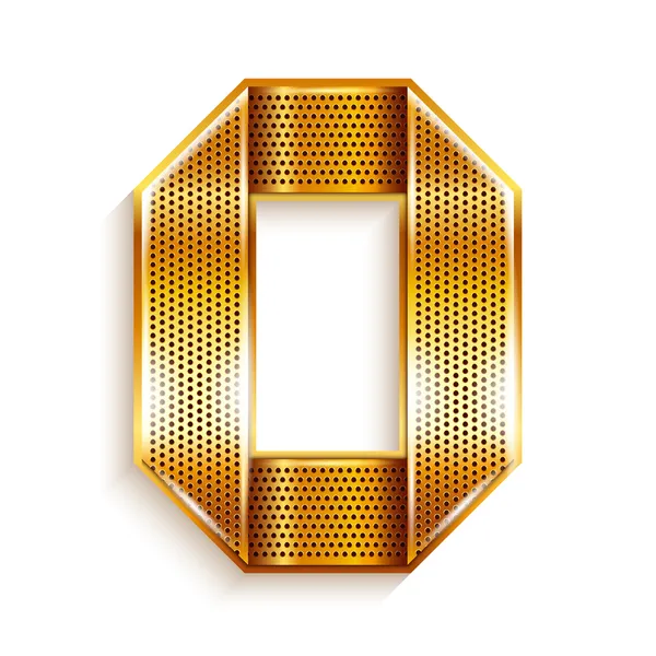 Letter metal gold ribbon - O — Stock Vector