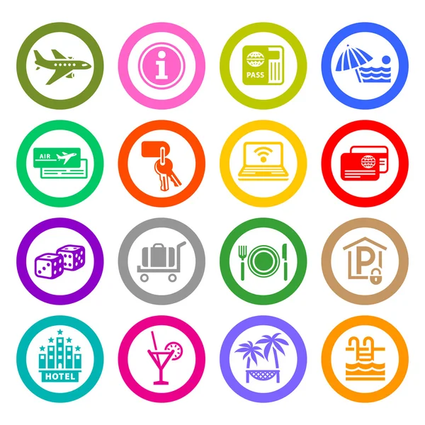 Recreation, Travel & Vacation, icons set — Stock Vector