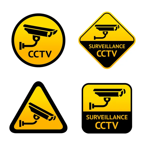 Video surveillance, set stickers — Stock Vector