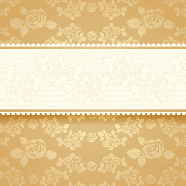 Golden roses with background. Square — Stock Vector