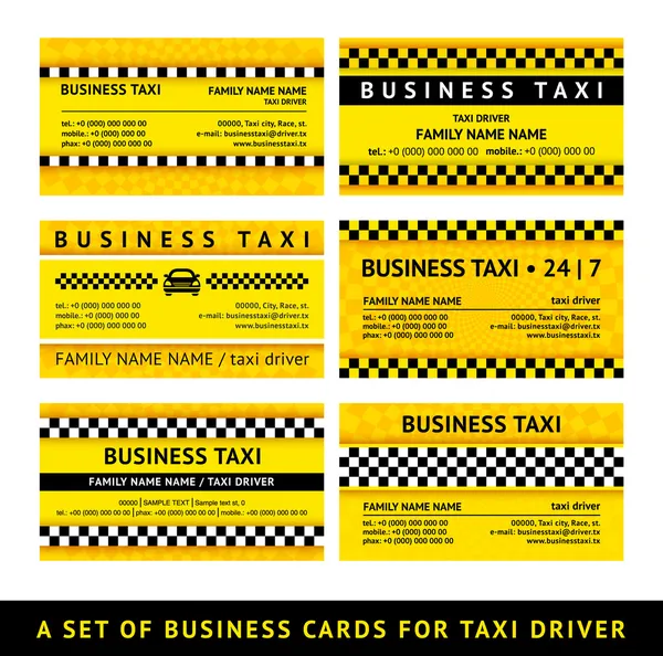 Kartvizit taksi - altıncı ayarla — Stok Vektör