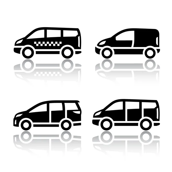 Conjunto de iconos de transporte - Cargo van , — Vector de stock