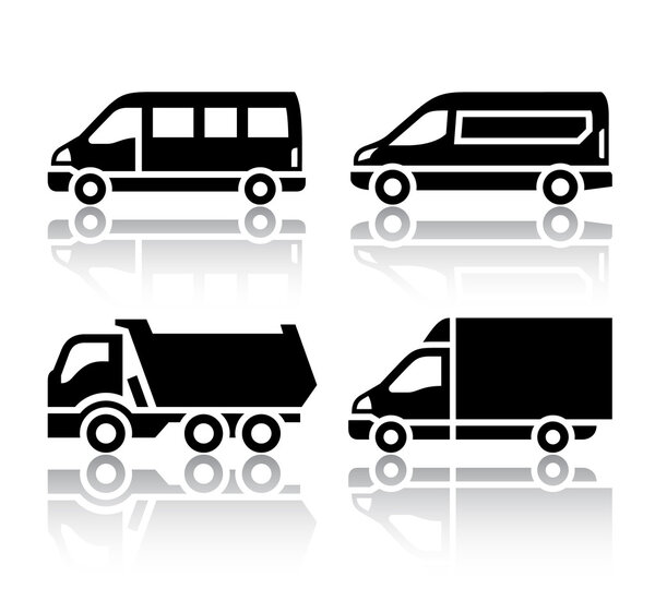 Set of transport icons - freight transport