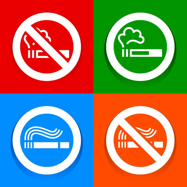 Stickers multicolored - No smoking symbol — Stock Vector