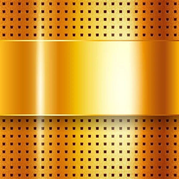 Scratched, on gold chrome background — Stock Vector
