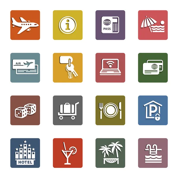 Recreation, Travel & Vacation, icons set — Stock Vector