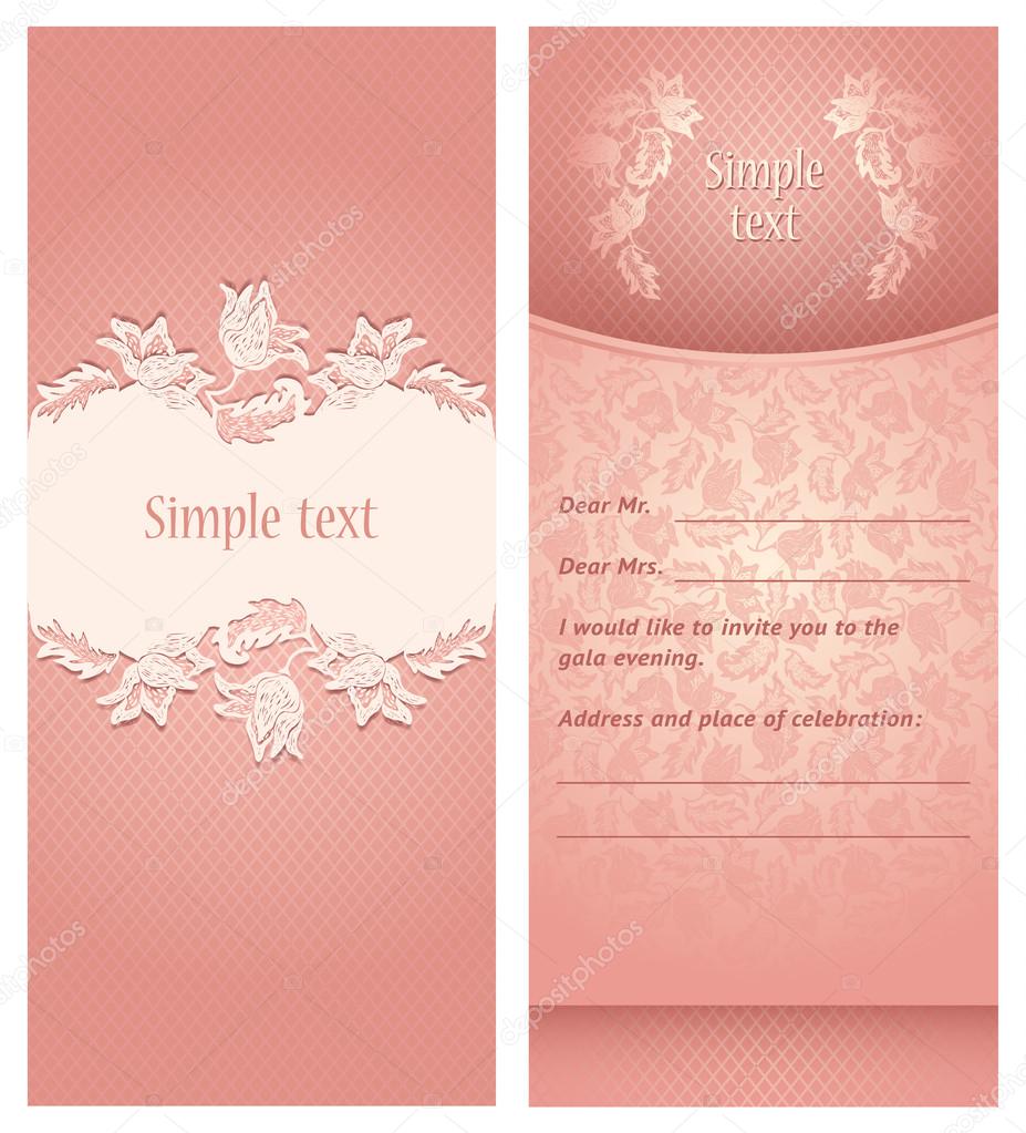 Wedding invitation, flowers ornament