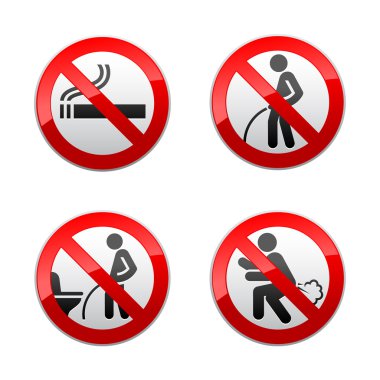 Set prohibited signs - Toilet stickers clipart
