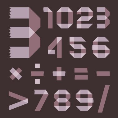 yazı tipinden leylak bant - Arap rakamları