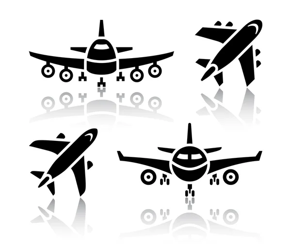 Conjunto de iconos de transporte - Avión — Vector de stock