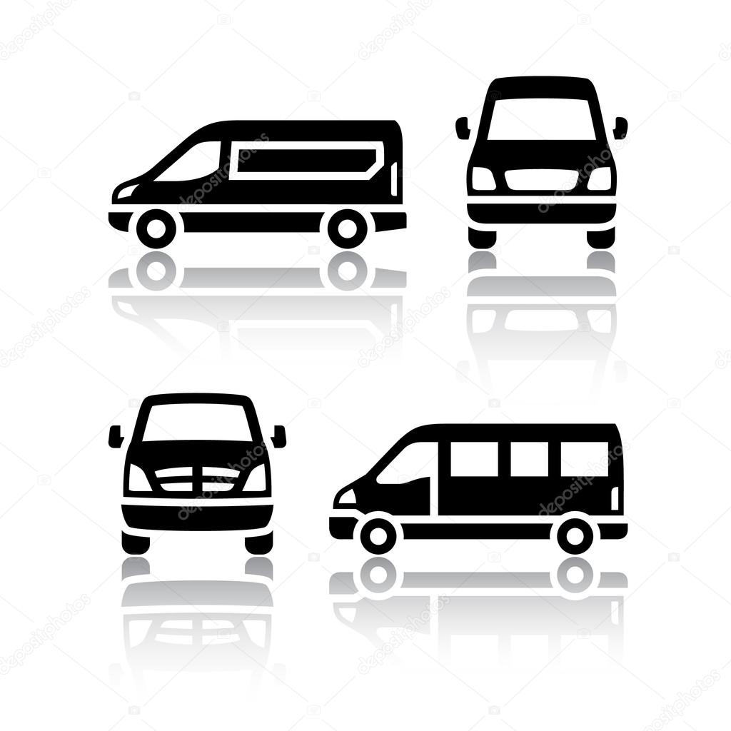 Set of transport icons - Cargo van