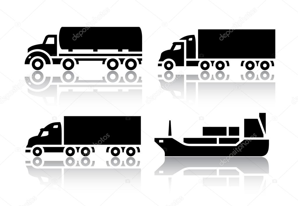 Set of transport icons - Freight transport
