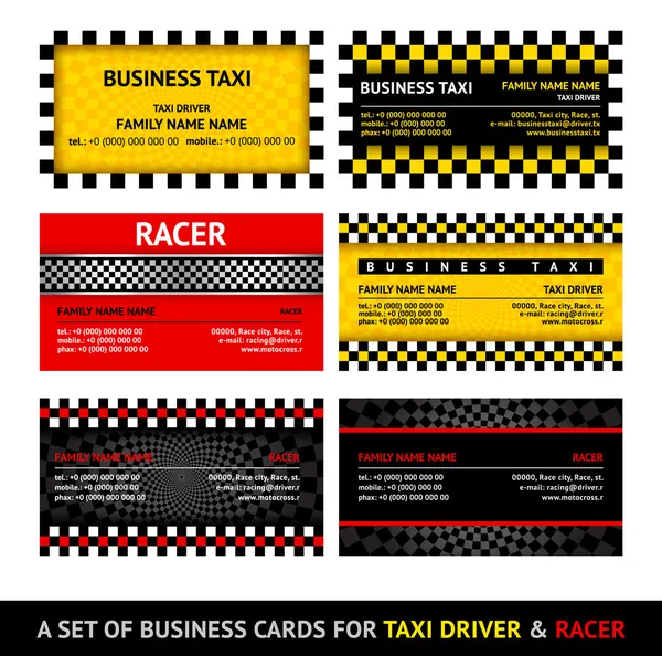 Такси с визиткой - одиннадцатый набор — стоковый вектор