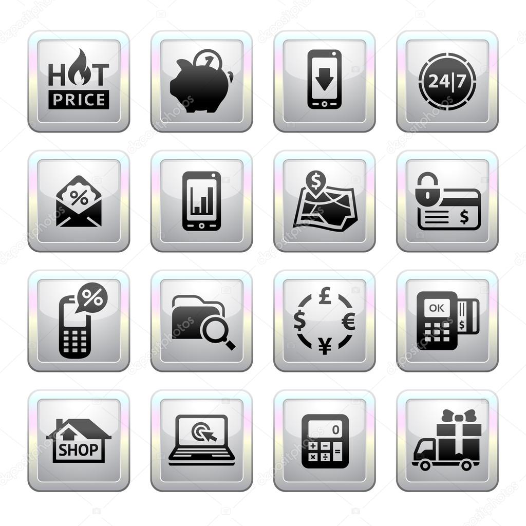 Shopping Icons. Gray. Web 2.0 icons
