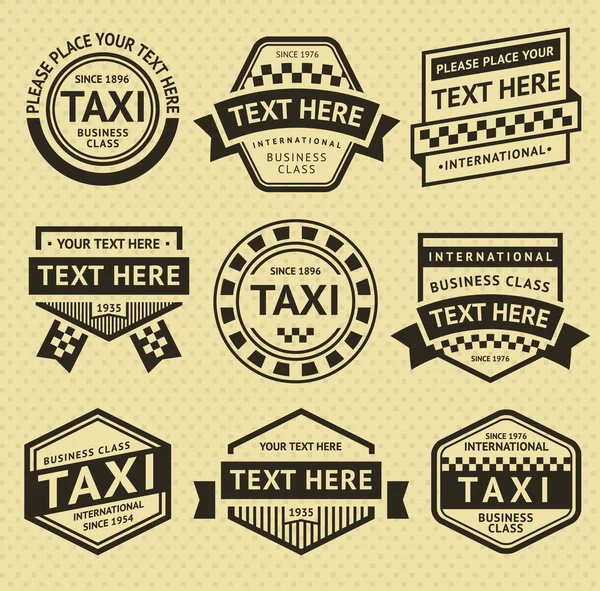 Juego de etiquetas de taxi, estilo vintage — Vector de stock