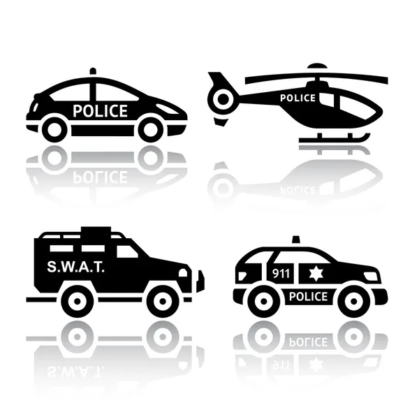 Set of transport icons - Police part 2 — Stock Vector