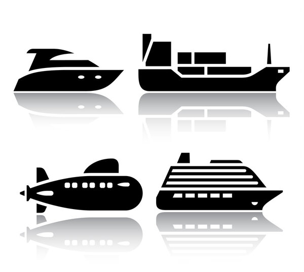 Set of transport icons - Water transport