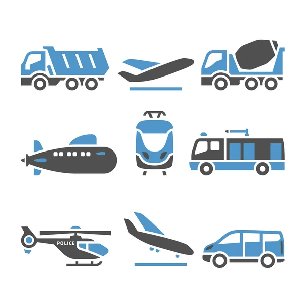 Iconos de transporte - Un conjunto de undécimo — Vector de stock